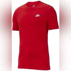 Nike mens Sportswear Club T Shirt Red Medium
